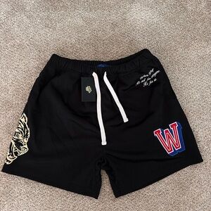 Darc Sport Black Athletic Shorts with Graphic Accents